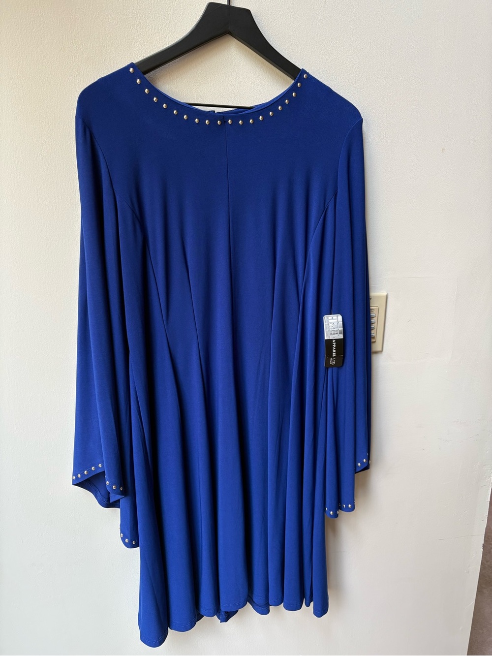 Soho Apparel Royal Blue Stud-Trim Swing Tunic